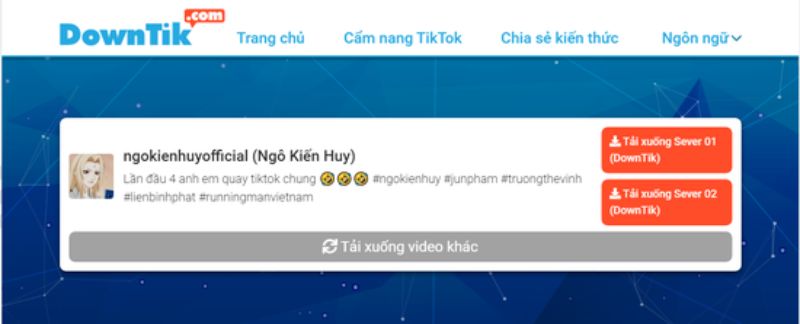 tải video TikTok không logo